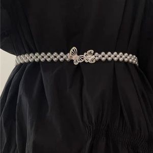 faux pearl statement belt